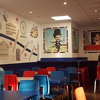 A British-themed decor