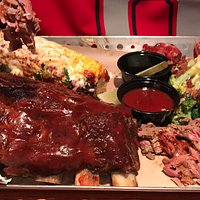 Choose your own platter - brisket, ribs, jalapeno sausage
