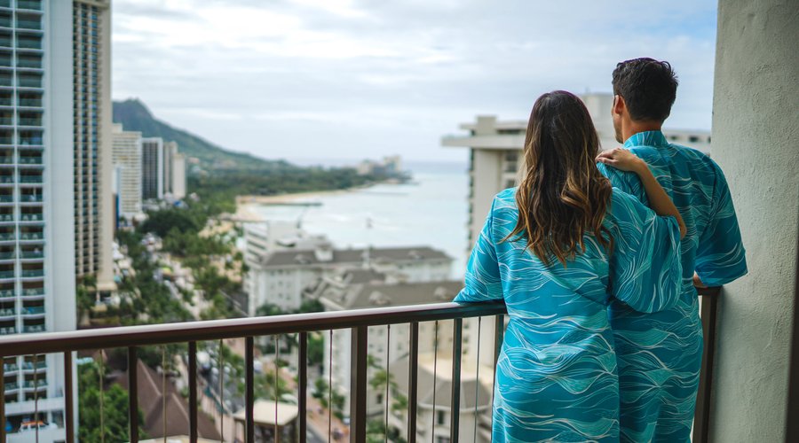 Relaxed and taking in the beautiful views in our deluxe ocean view room