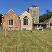 Views inside and out of St. Giles Church.