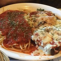 Meatloaf Parmigiana and Spaghetti