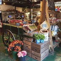 The farm shop's seasonal display cart