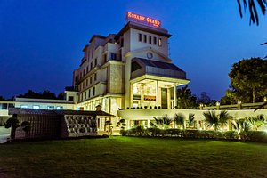 Konark Grand Hotel in Mirzapur, image may contain: Hotel, Villa, Resort, Inn