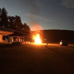 No rules at this campground. Huge fires and people on cars!