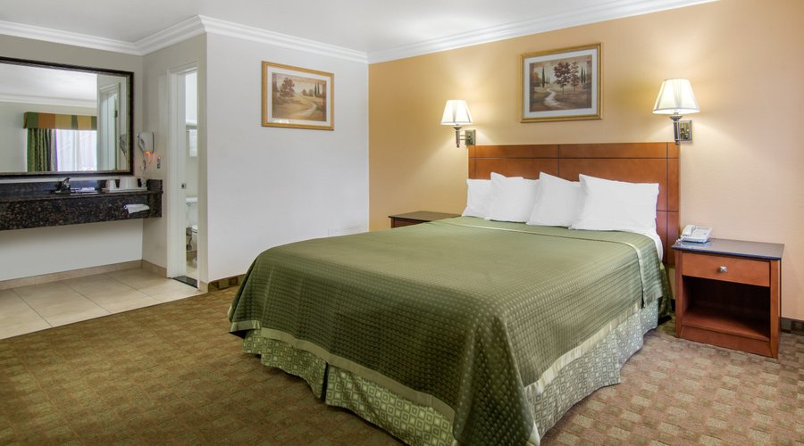 One king bed.