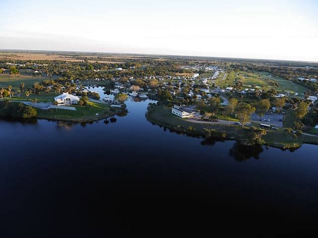 The Glades RV Resort, Golf and Marina aerial overview.