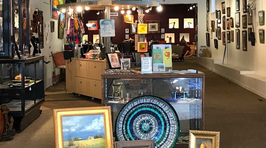 Interior of gallery - over 60 local and regional artists represented