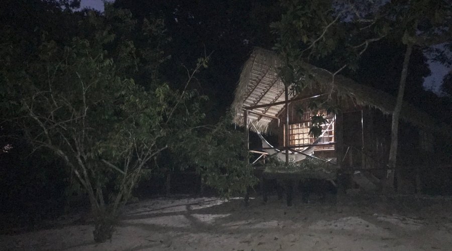 Night view of cabin