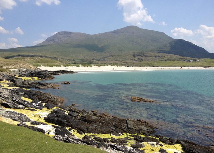 Silver Strand, with Mweelrea mountain in the background.