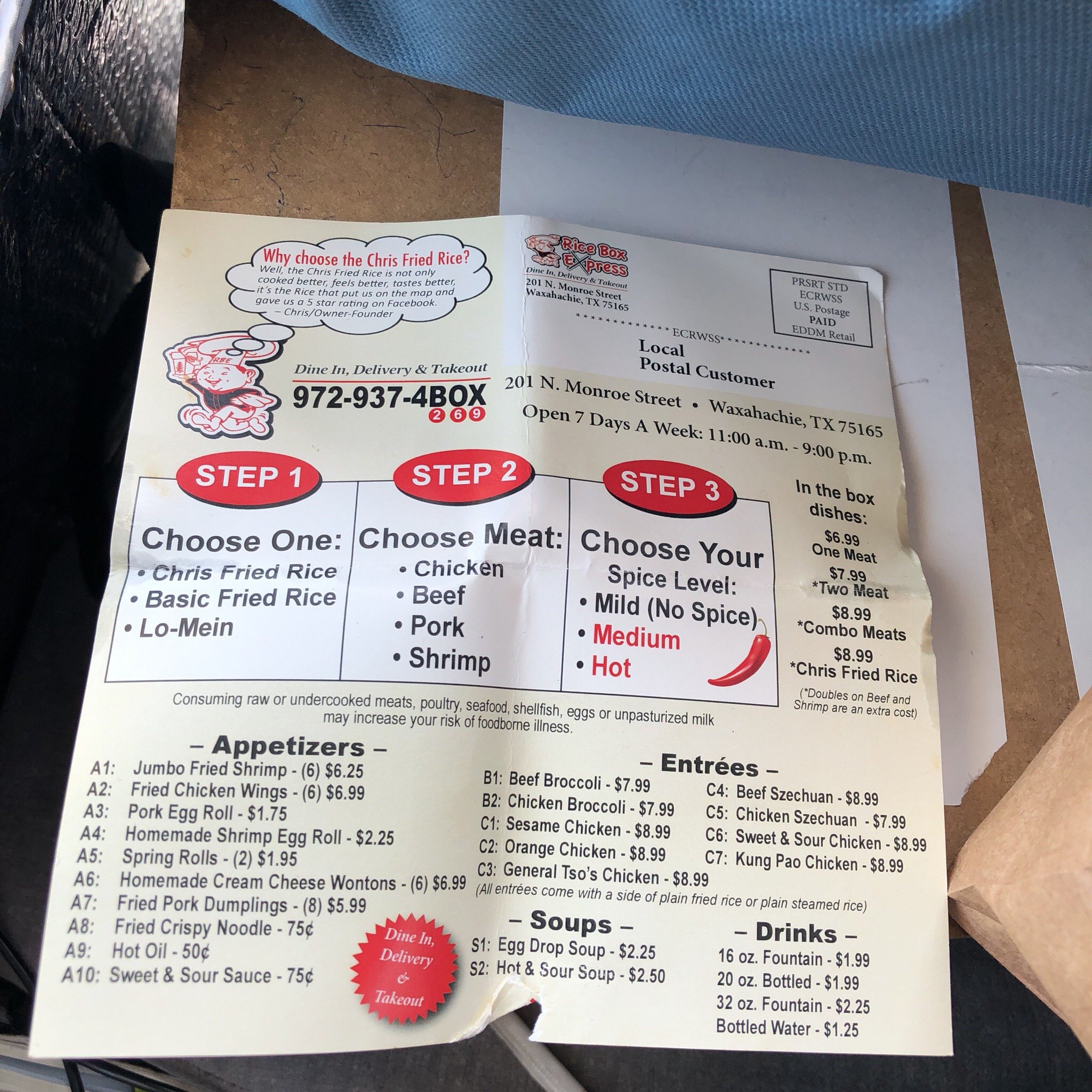 Rice box menu discount