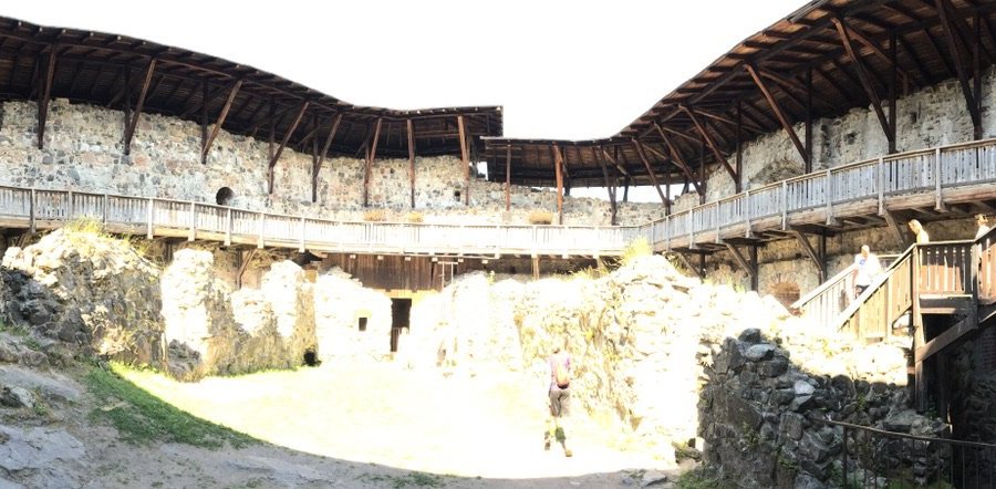 panoramic view from inside castle