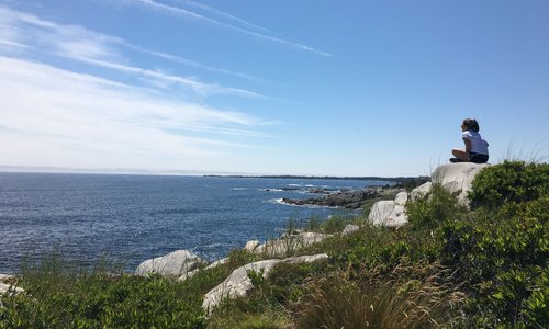 Sitting on the edge of the earth just past the lightouse