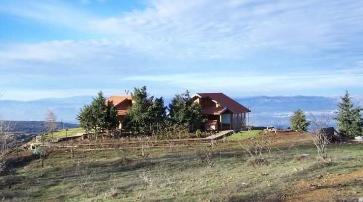 Both cabins are photographed from a distance