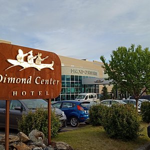 Dimond Center Hotel in Anchorage, image may contain: Neighborhood, Car, Office Building, Urban
