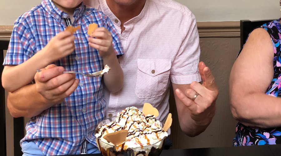 The Royal Oak sharing dessert 
To share or not to share