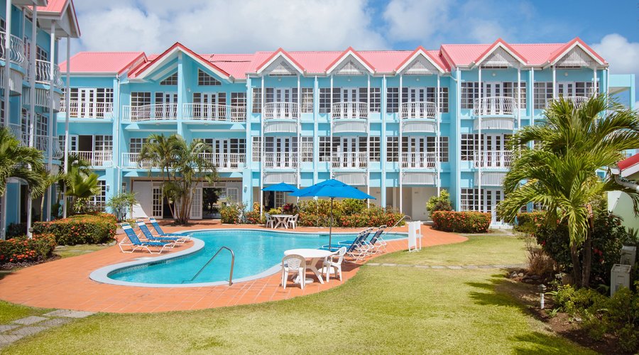 Poolside at Bay Gardens Marina Haven in Rodney Bay Marina