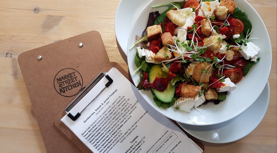 Locally source salad with our homemade dressing