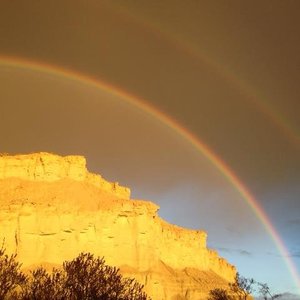 Double rainbow from the park.