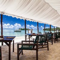 Beach side dining in paradise