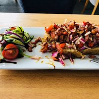 Bruschetta, Steak Pie and Apple Crumb...all three SO good!