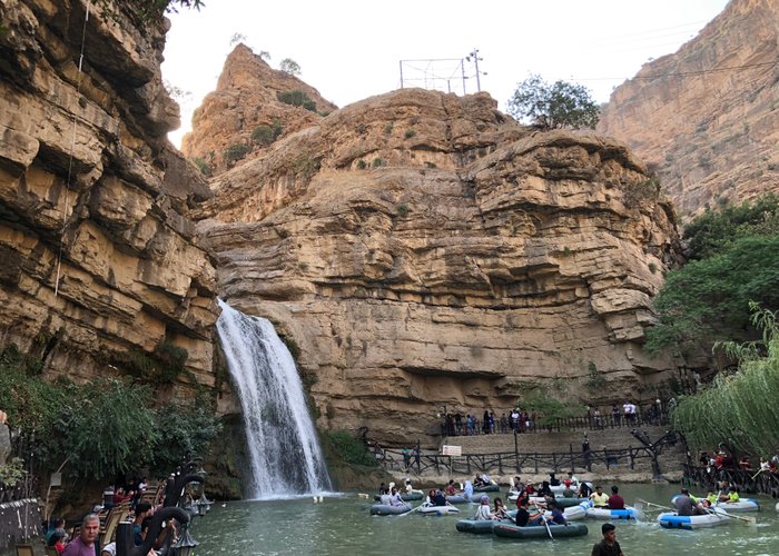 Waterfall & boats