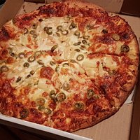Bacon, green olives & pineapple