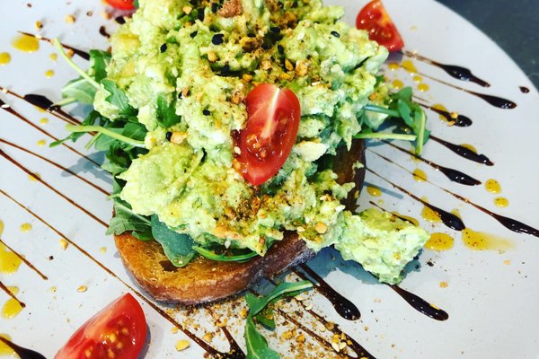 Avocado-feta smash on sourdough toast