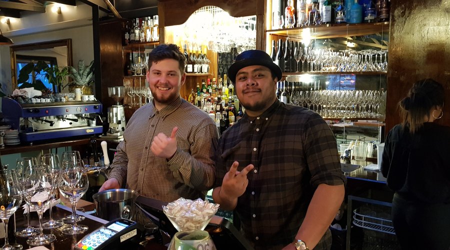 Your Gentleman Barkeeps, Toby and Ezra.