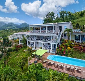 The Champs, Hotel, Restaurant & Bar in Dominica, image may contain: Hotel, Resort, Villa, Pool