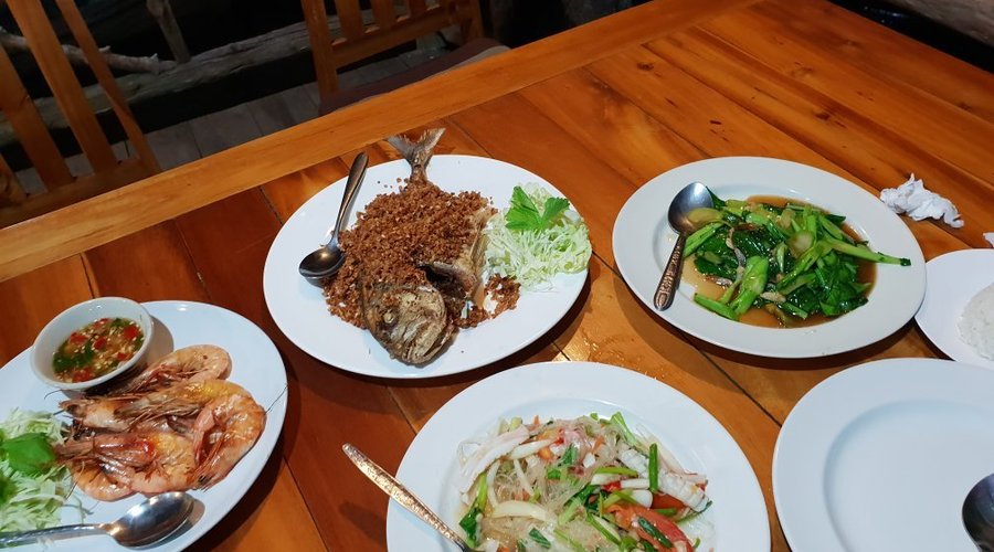 Delicious food with a serene view