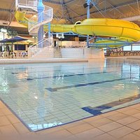 25 mtr pool with waves and slides