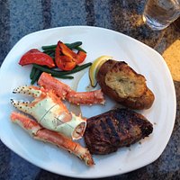 Top sirloin with King crab.