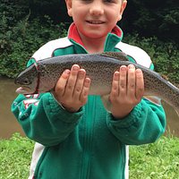 His first catch - rainbow trout
