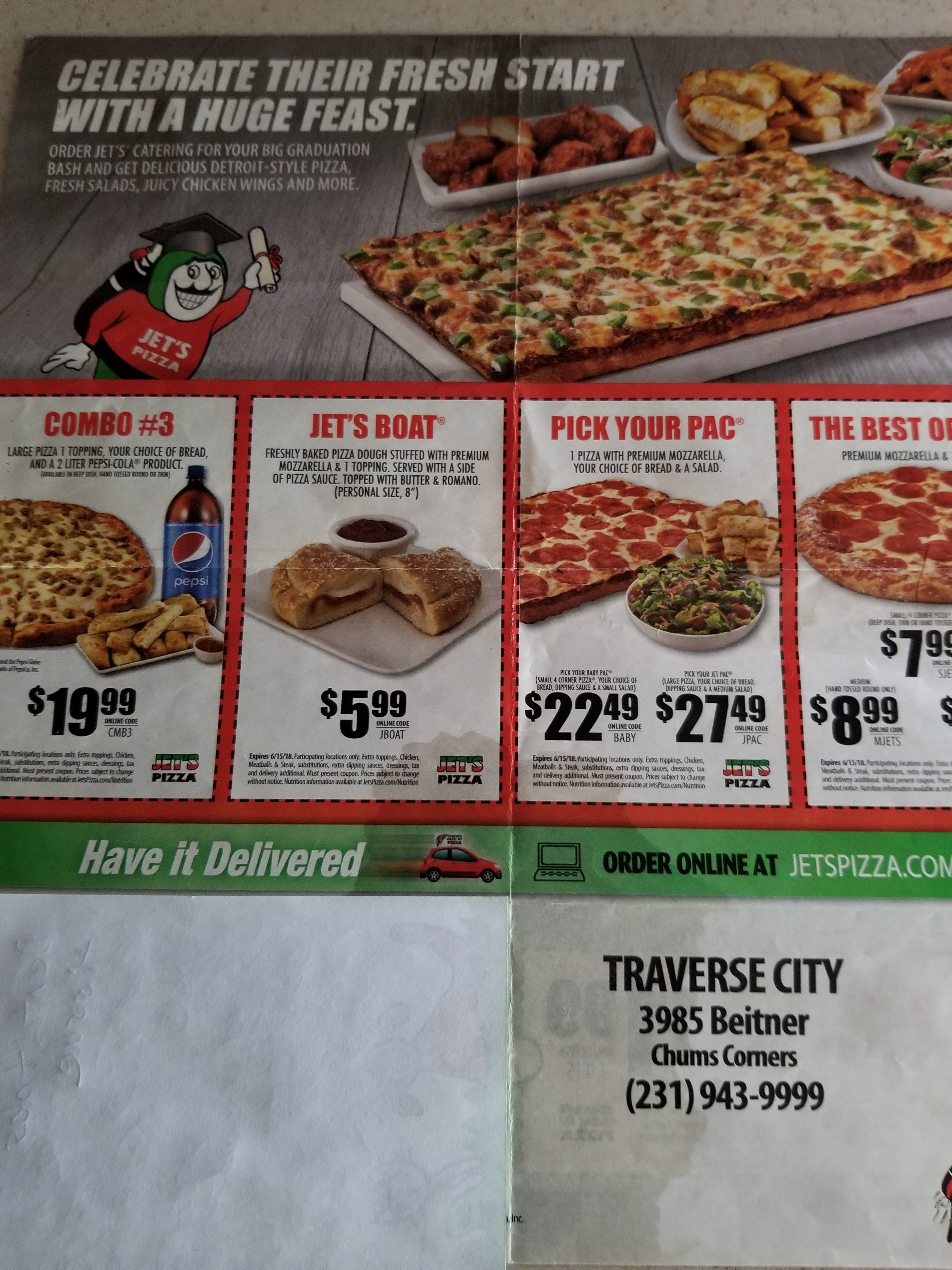 Jet's pizza menu discount