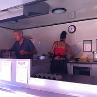 Joe hard at work at his snack bar