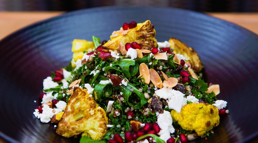 Empire Super Salad organic red and white quinoa, turmeric roasted cauliflower, red grapes, kale
