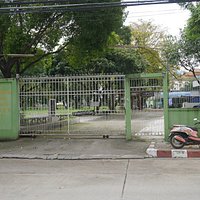 The entrance gate.