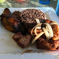 09-26-17 Cubed pork, plantains, and rice. The plantains were excellent.