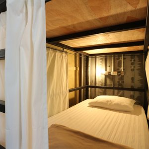 A bed of 10 bed dormitory room