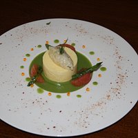 Mousseline de st jacques et asperges vertes
