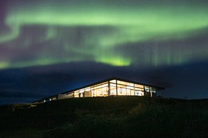 360 Boutique Hotel in Selfoss, image may contain: Night, Sky, Nature, Outdoors
