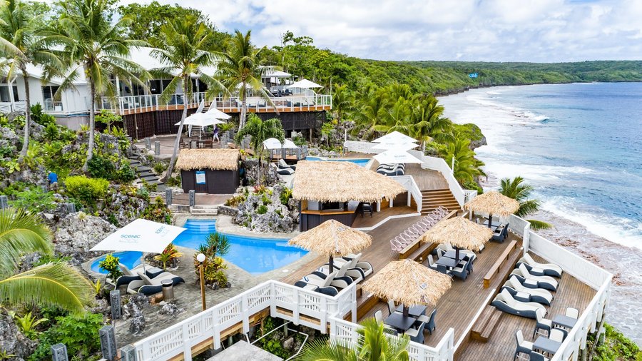 Scenic Matavai Resort pools and clifftop deck