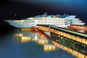 Vintage Luxury Yacht Hotel in Yangon (Rangoon), image may contain: Yacht, Waterfront, Boat, Bridge