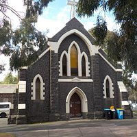 Front view of church