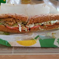Sweet onion teriyaki chicken 12-inch on Herbs & Cheese bread