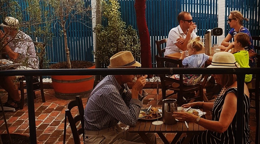 Private CourtYard is always full all summer long.Dont forget to reserve your Table with us