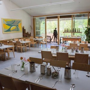 Dining hall with balcony
