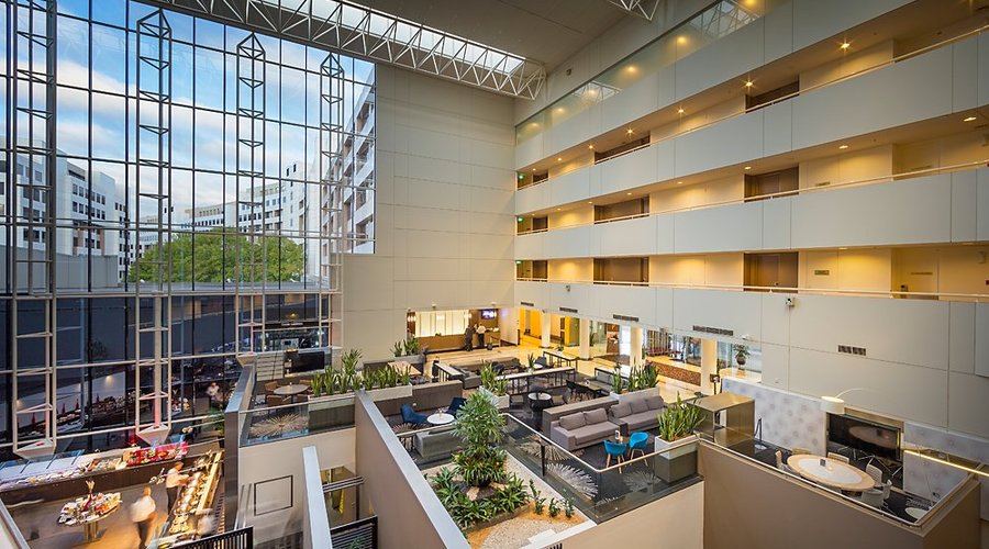 The light-filled atrium