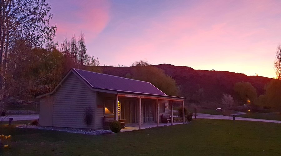 Beautiful sunset picture of the cottage