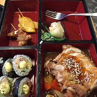 Box with duck and sushi